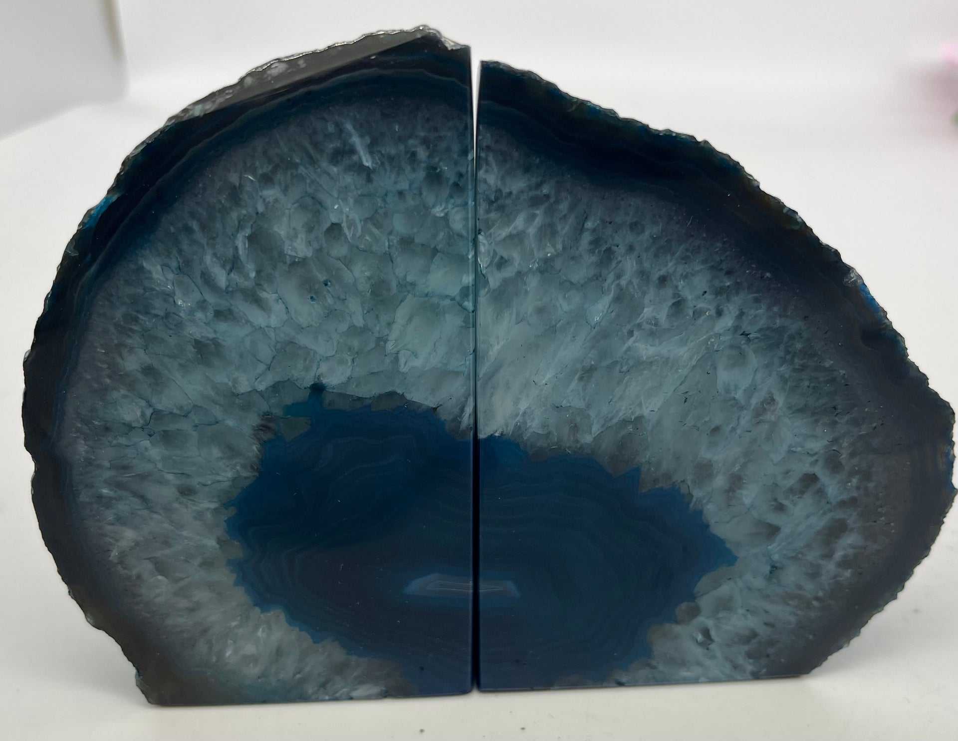 Blue Agate Bookends