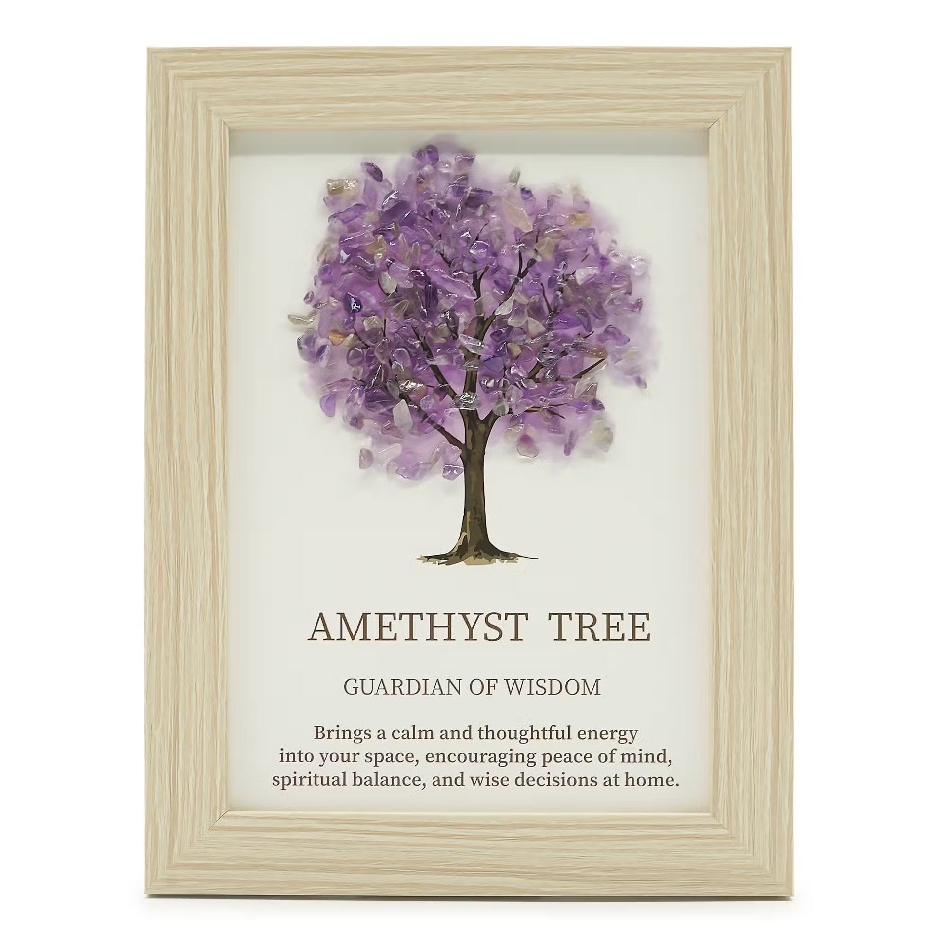 AMETHYST - TREE OF LIFE FRAMED GEMSTONE PICTURE