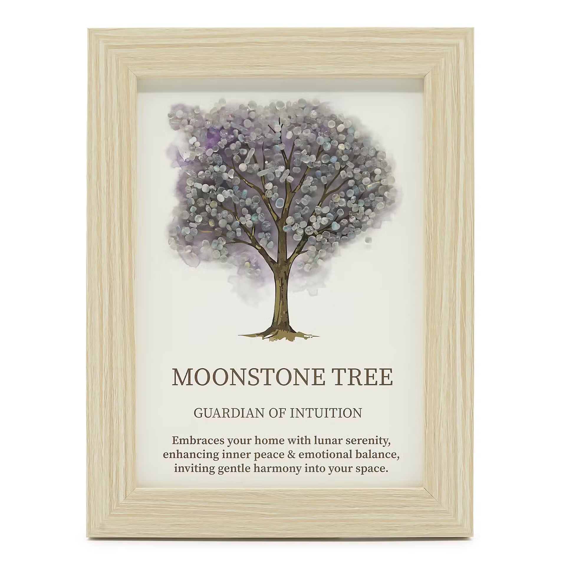 MOONSTONE - TREE OF LIFE FRAMED GEMSTONE PICTURE