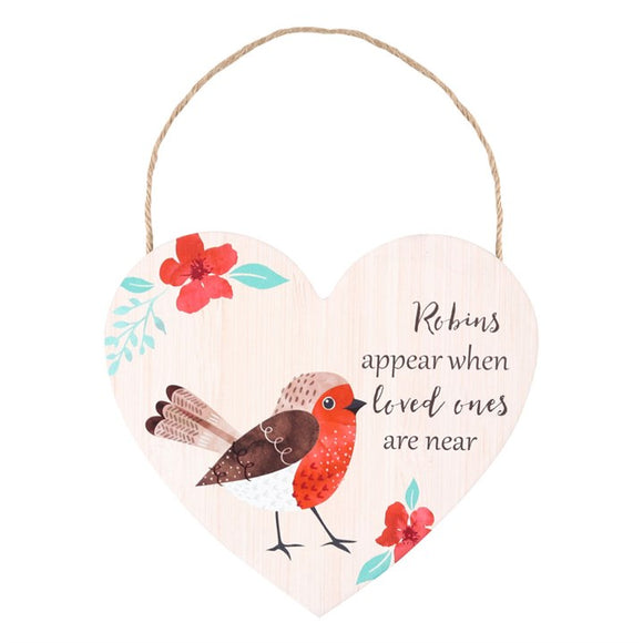 Robin Heart Plaque - Loved Ones