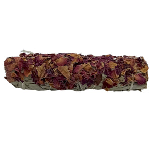 White Sage and Rose of Castile Smudge Stick