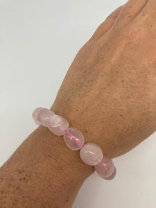Rose Quartz Large Nugget Bead Bracelet