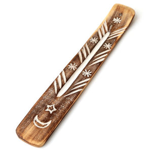 Mango Wood Moon Incense Ash-Catcher