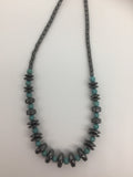 Hematite and Turquoise Coloured Bead Necklace