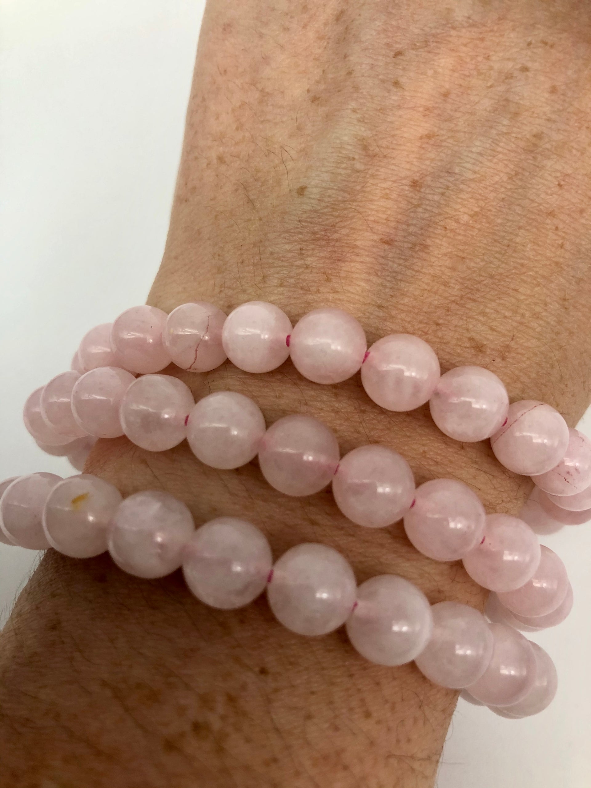 Rose Quartz Round Bead Bracelet