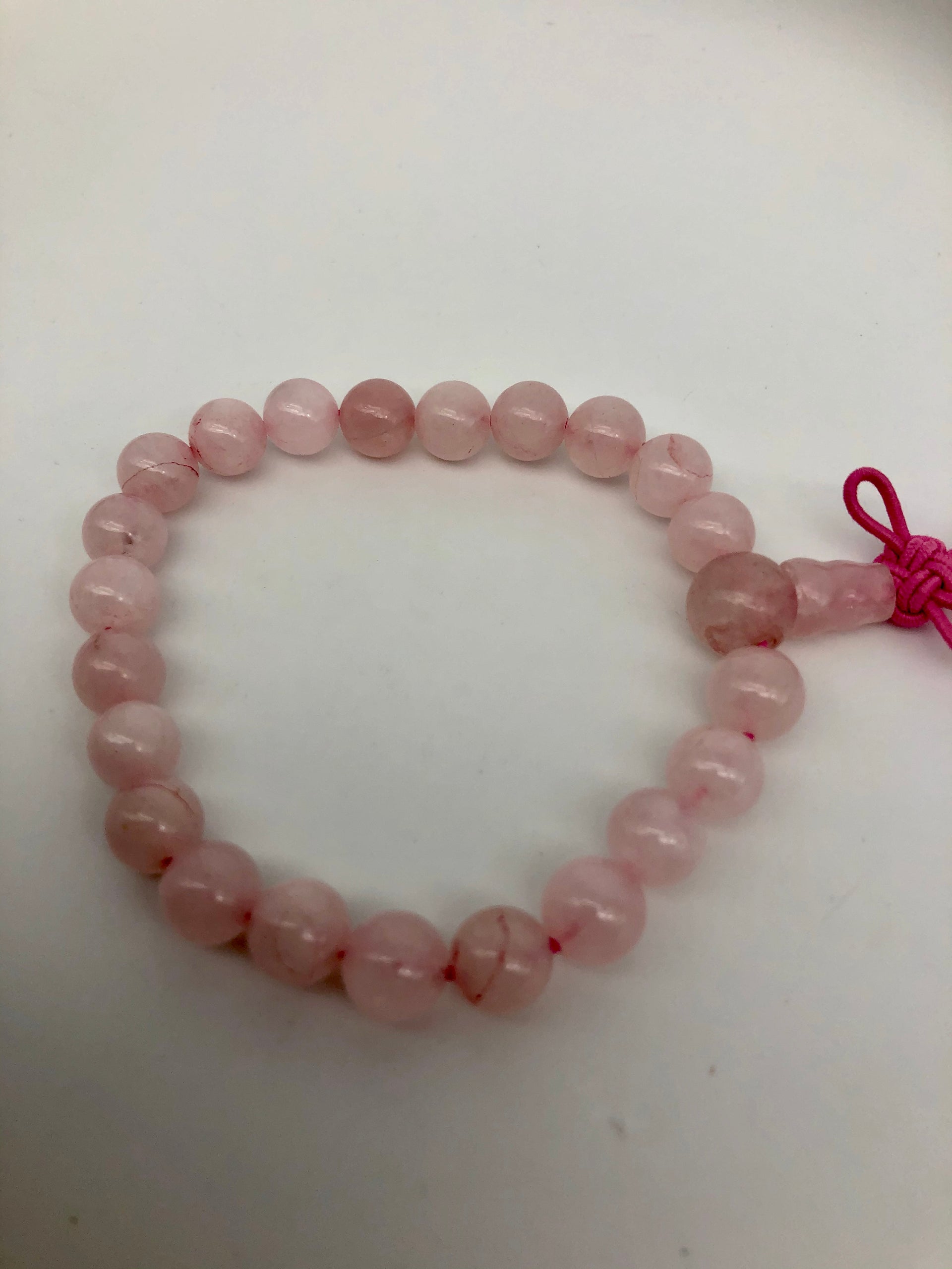 Rose Quartz Round Bead Bracelet