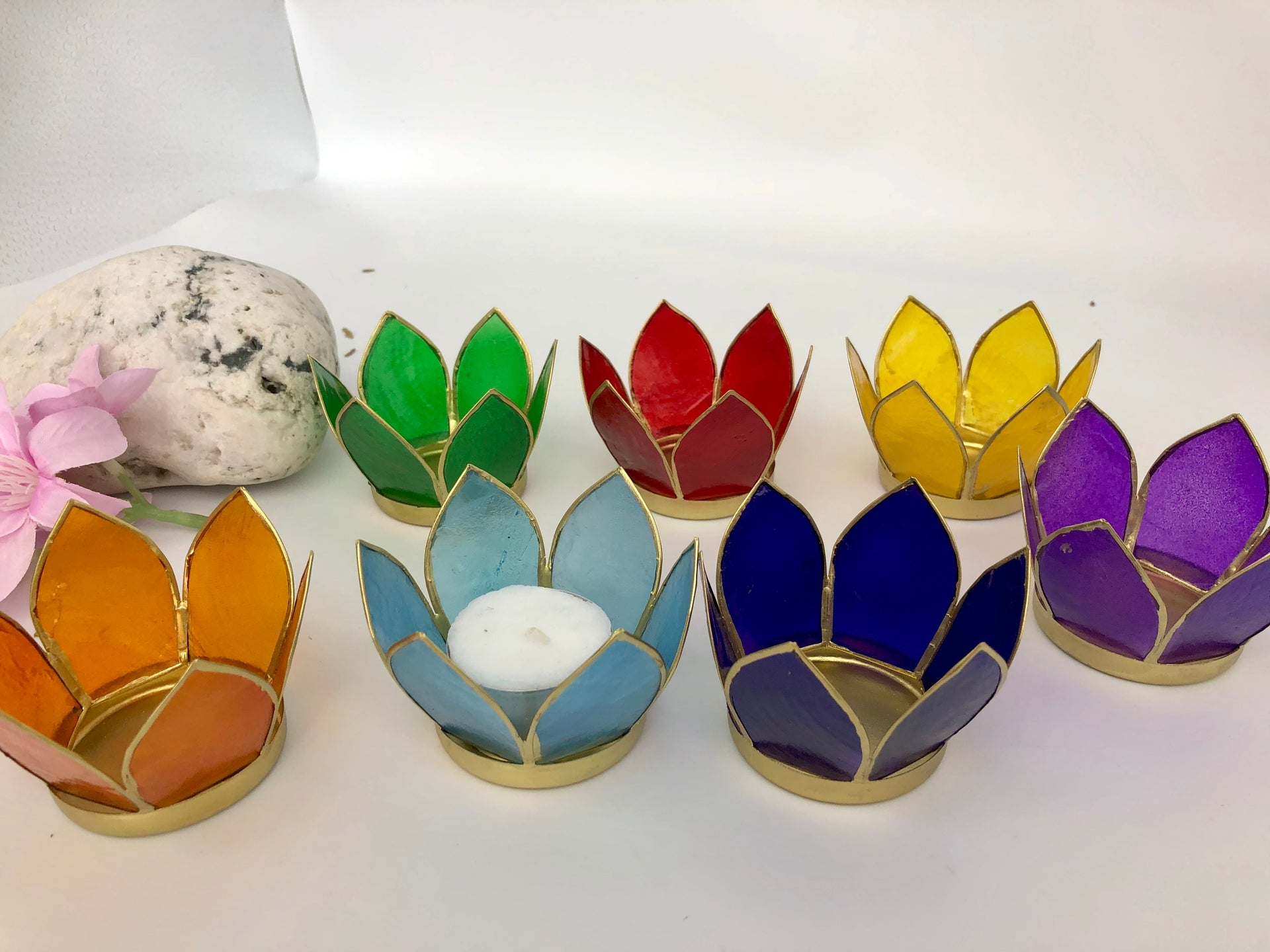 7 Chakra Candle Holder Set