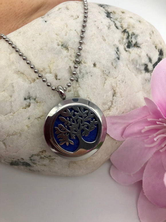 Aromatherapy Necklace - Tree of Life - Blue
