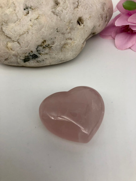 Rose Quartz Puff Heart Medium