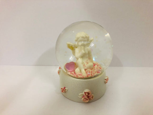 Pink Heart Cherubs Snow Flakes