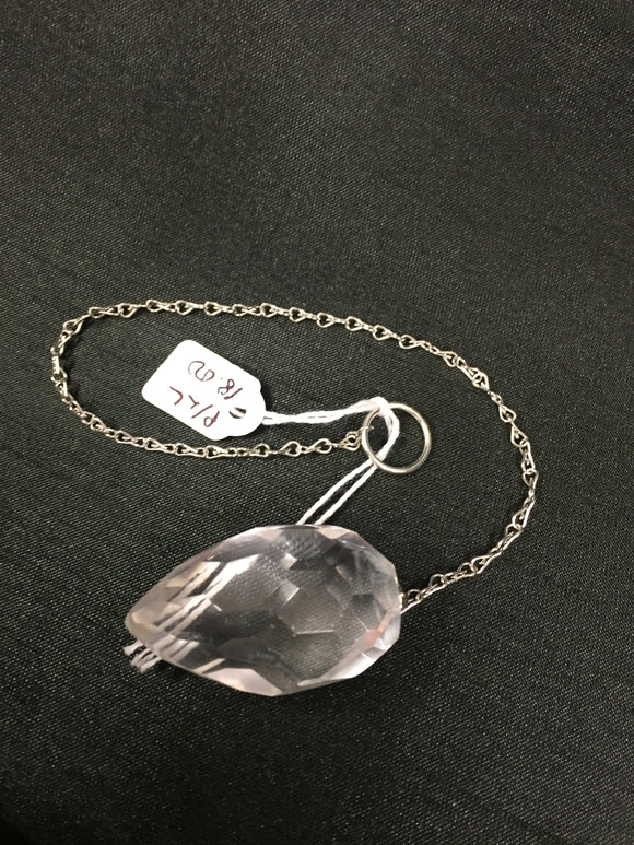 Large Clear Quartz Faceted Dowsing Pendulum