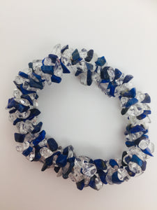 Blue Lapis Lazuli and Quartz Bracelet