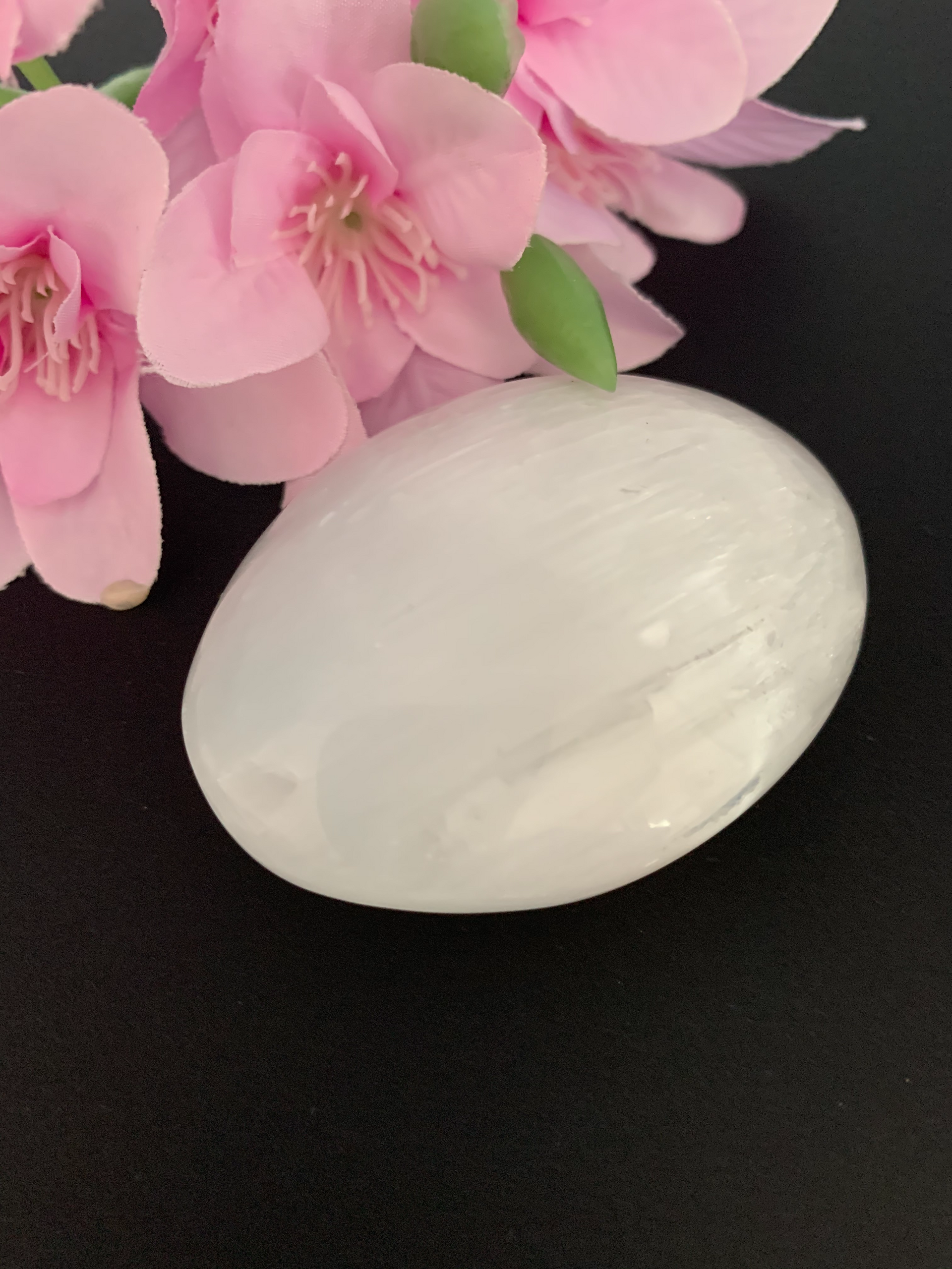 Selenite Palm Stone