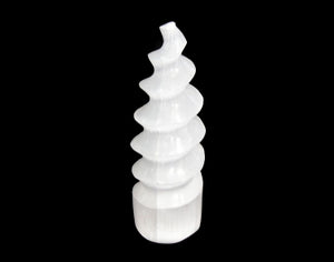 Selenite - Selenite Medium Spiral Unicorn Horn
