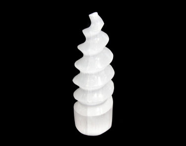 Selenite - Selenite Medium Spiral Unicorn Horn